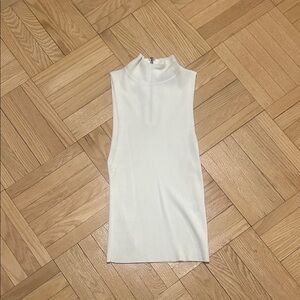 Alice + Olivia Sleeveless White Turtleneck Top